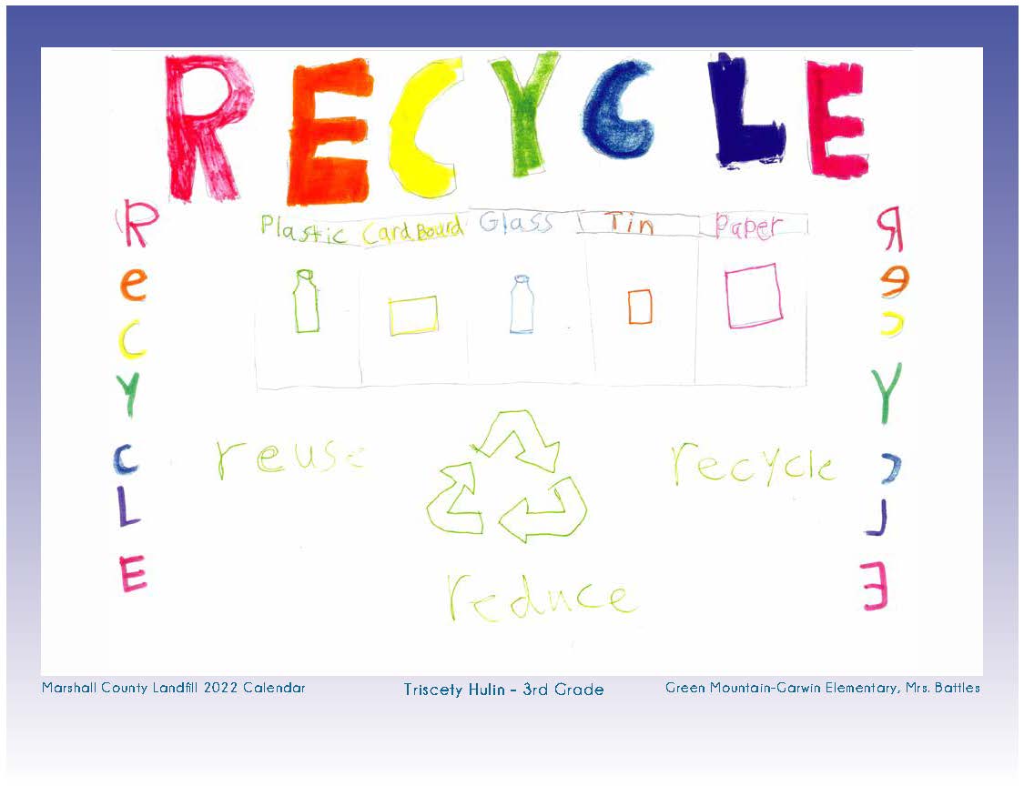 2022 Calendar Marshall County Landfill